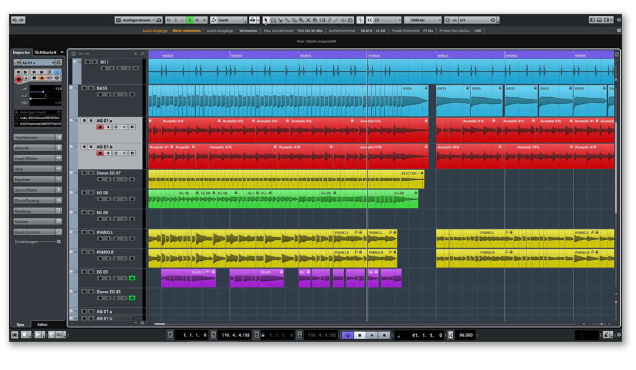 Screenshot Cubase 9.5